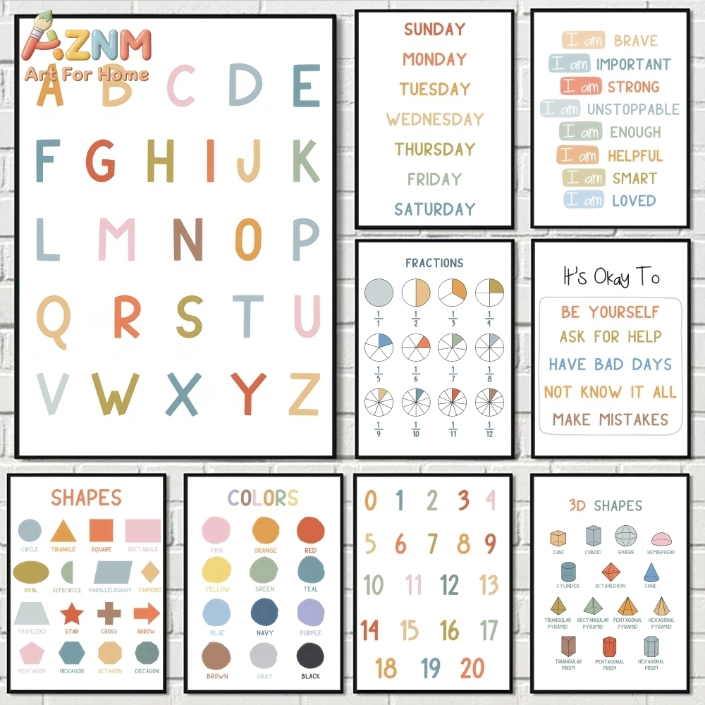 Kids Educational Poster - AZNM - Lienzo educativo con números