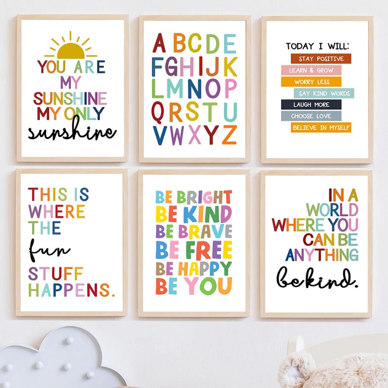 Kids Educational Poster - Póster educativo en inglés, alfabeto, números,