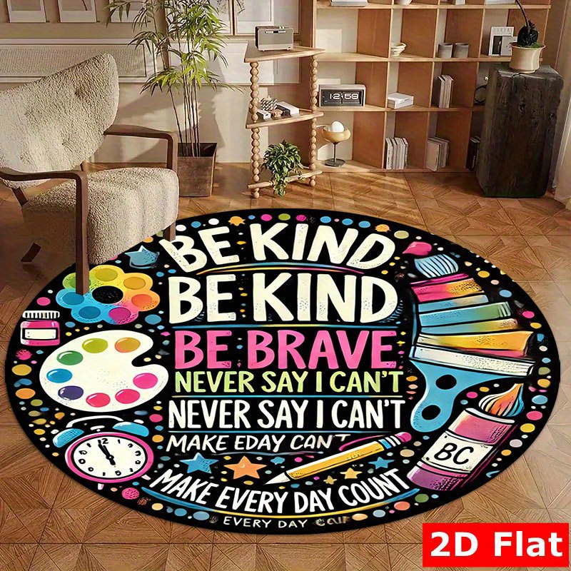 Alfombra redonda de franela co - School Kids Education Quotes reseña y precio