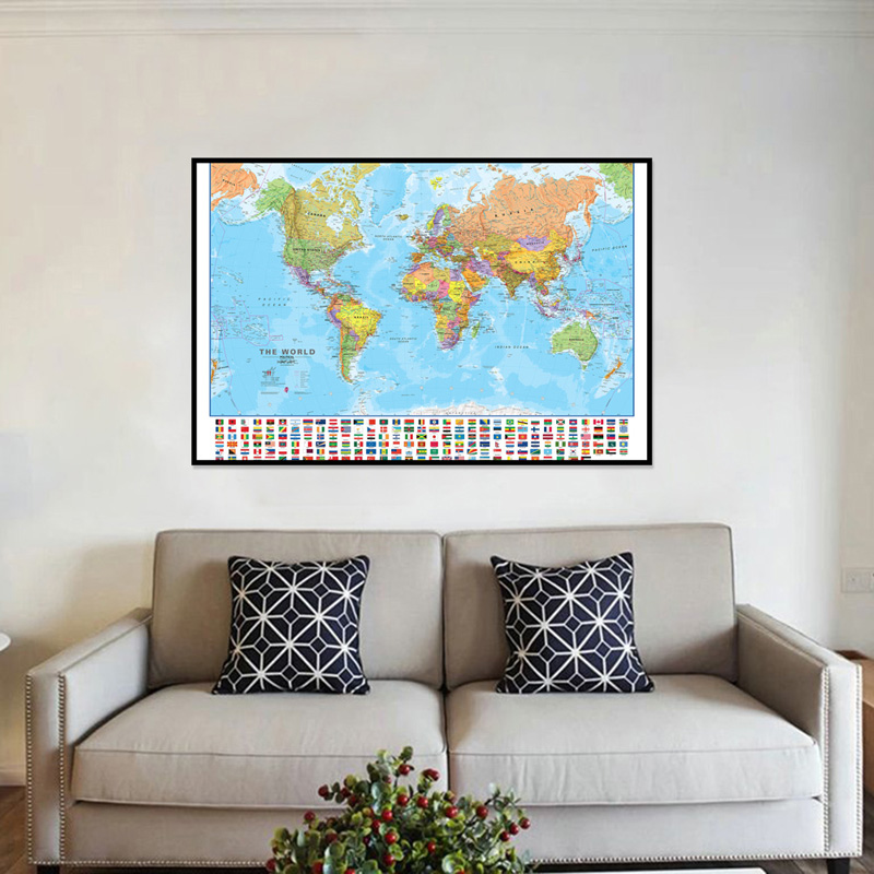 Mapa del mundo A2 59*42cm con  - Kids Educational Poster reseña y precio