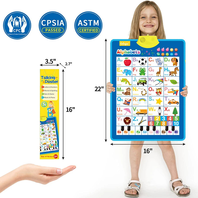 Tabla electrónica de pared del - Kids Educational Poster reseña y precio